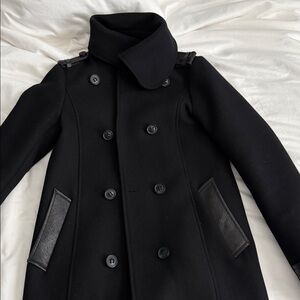 Mackage Black Double-Breasted Pea Coat